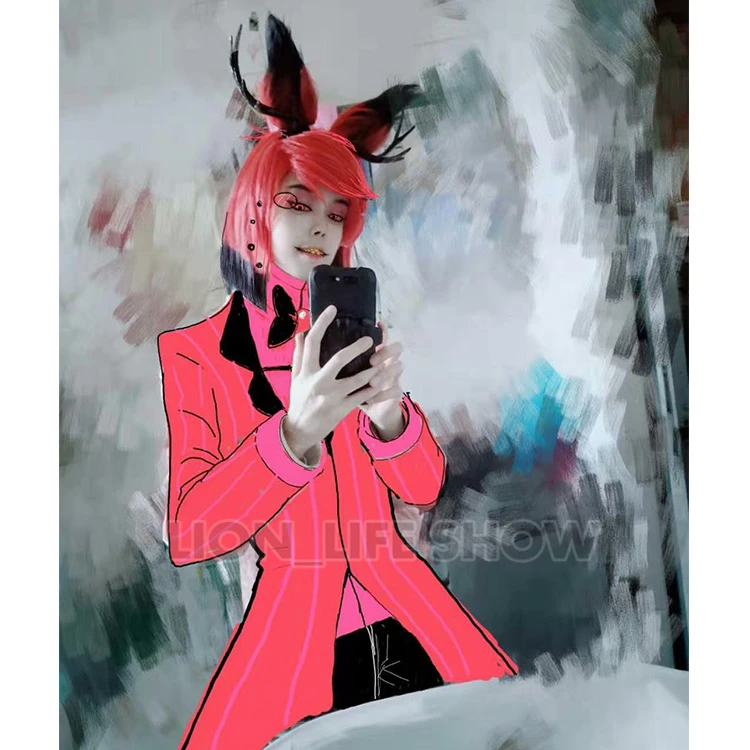 New Hazbin Cosplay Hotel ALASTOR Wigs Hair Props Halloween Carnival Christmas Costumes Accessories |