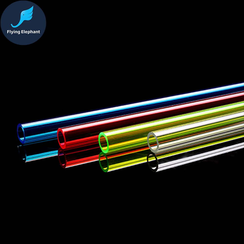 

2 PCS OD14MM PETG Tube, Transparent Water-cooled Rigid Tube length 50CM Transparent Red Blue Green White is opaque