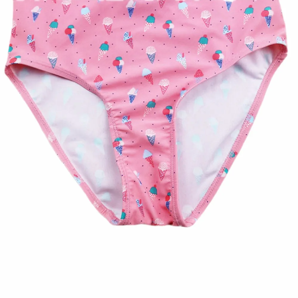 Купальный костюм для девочек 2-11 лет розовый купальник с изображением мороженого