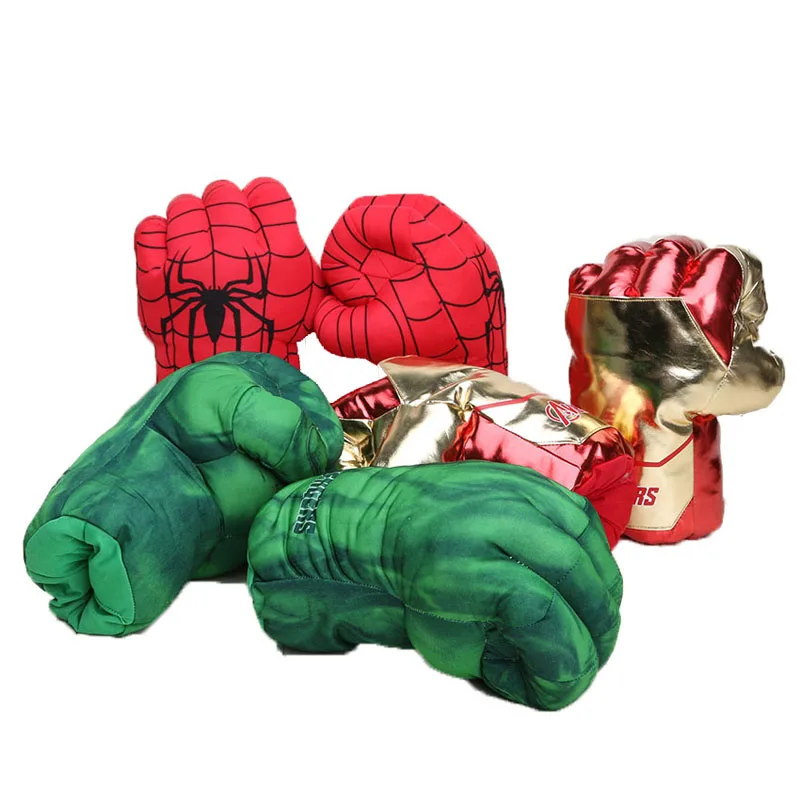 

33cm Marvel avengers Endgame Incredible Superhero Figure Spider Man the Hulks Toys Iron Man boxing Gloves Boy Gift Hulk Gloves