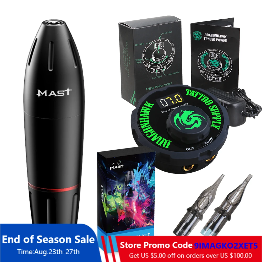 Профессиональный ротационный тату аппарат в виде ручки комплекте картридж и