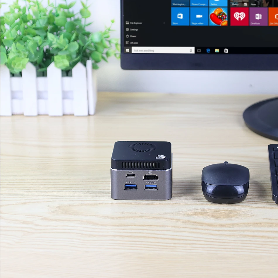 Мини ПК Intel Celeron N4100 Quad Core 8 Гб LPDDR4 128 SSD 2 4 г/5 0G Wi Fi Bluetooth HDMI2.0 4K 60Hz USB C Windows10