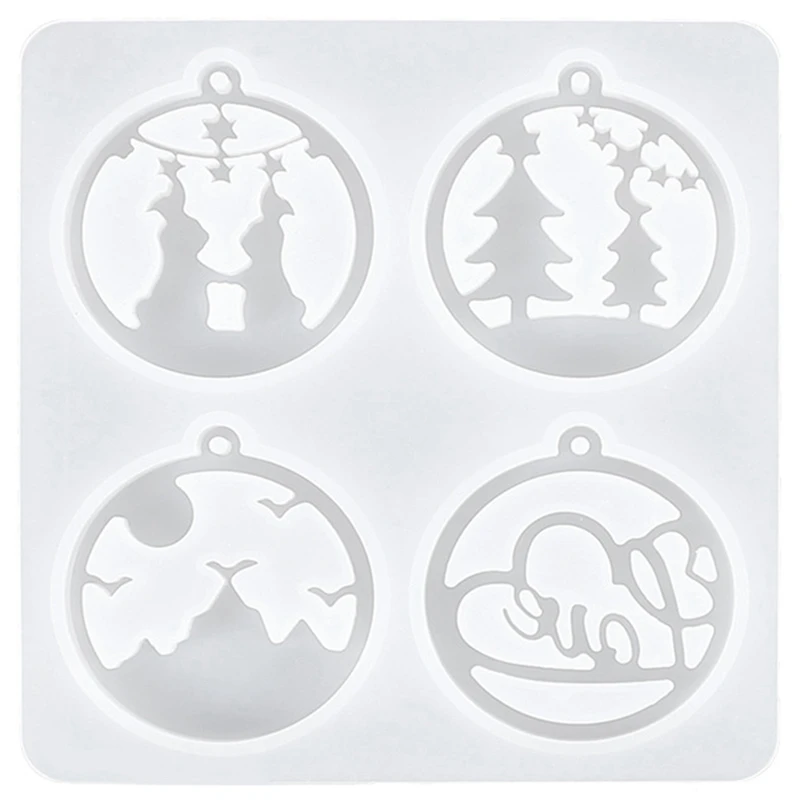 

16PCS DIY Crystal Epoxy Mold Christmas Series Keychain Pendant Earring Resin Silicone Mold