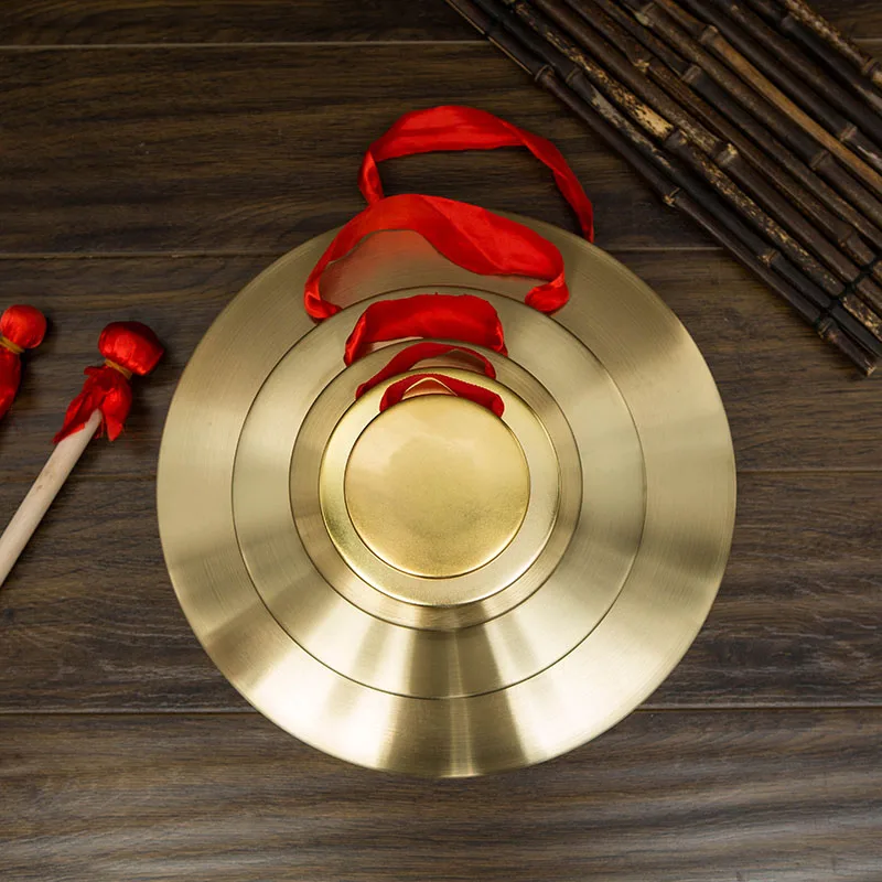 

Three and Half Set Copper Gong Drum Set Copper Plated Pure Copper Color Gong Drum Musical Instrument 15cm 32cm