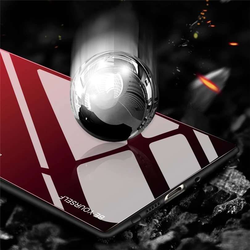 Для samsung Galaxy S10 Note 10 Plus, чехол с градиентным закаленным стеклом, Жесткие ТПУ чехлы накладки для samsung Galaxy Note 8 9 10 S10 5G S10E
