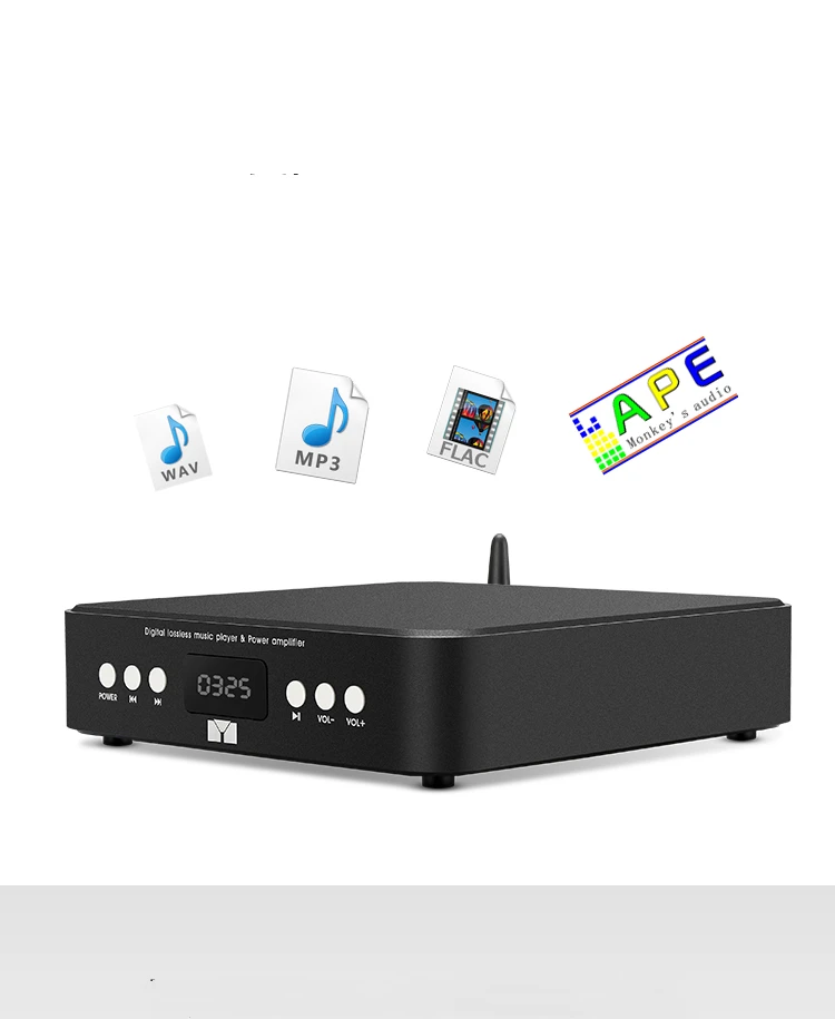 Серебристый/черный профессиональный hifi50W* 2 беспроводной Bluetooth 5,0 с пультом дистанционного управления USB усилитель