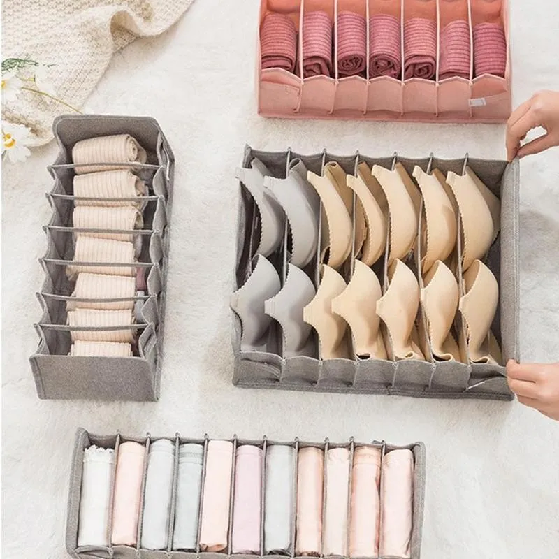 

Underwear Storage Box Socks Bra Underpants Foldable Divider Closet Drawer Storage Household Box Clothes Organizer T7K6
