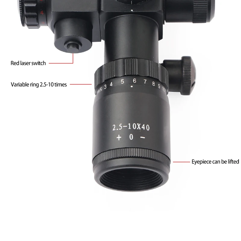 2 5-10x40 оптический прицел для винтовки круглая точка охотничий зеленый/красный