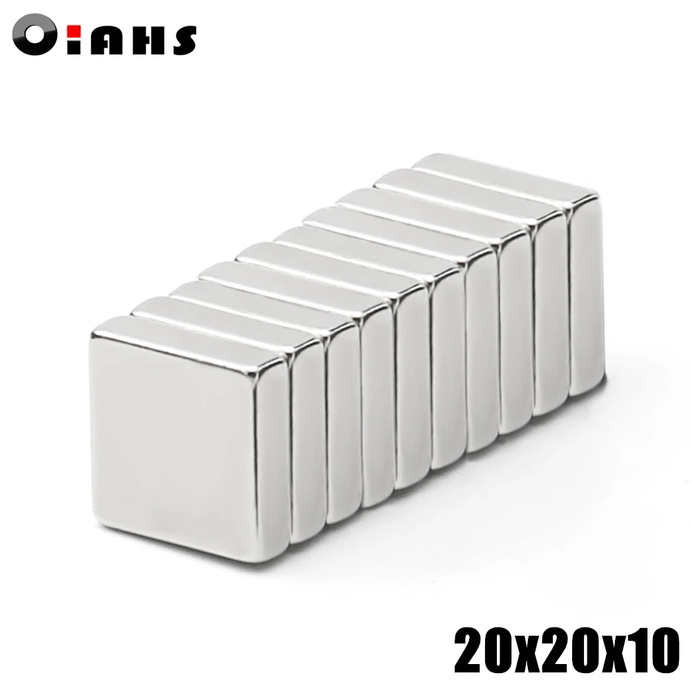 

20 шт. 20x20x10 неодимовый магнит 20*20*10 мм N35 NdFeB Блок супер мощный сильный постоянный магнитный блок imanes