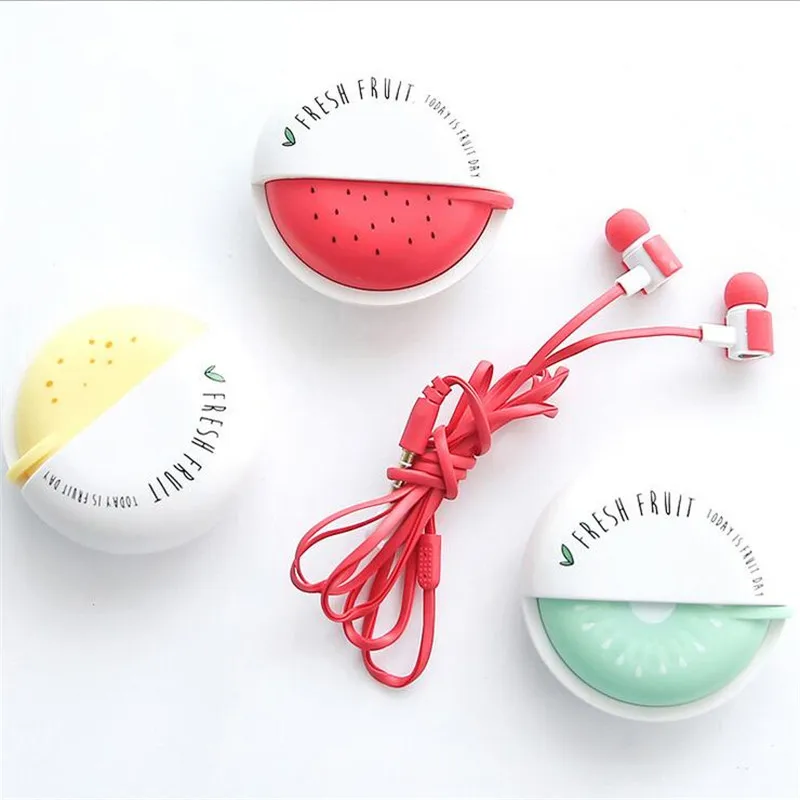 Карамельные красочные наушники с изображением свежих фруктов детские