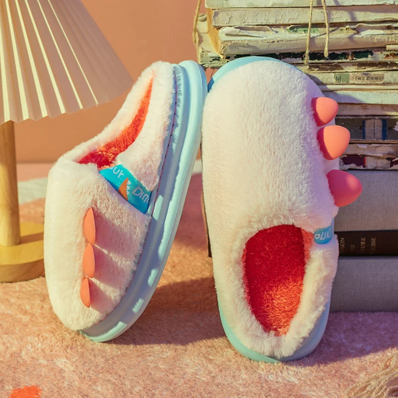 

New Lovely Cotton Slippers Home Autumn And Winter Cartoon Home Thick Bottom Warm Indoor Anti-skid Plush Slippers Female Winter