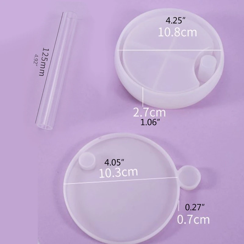 

1 Set Jewelry Organizer Box Silicone Resin Mold for Women Kids DIY Multi-Layer Rotating Jewelry Tray Storage Case