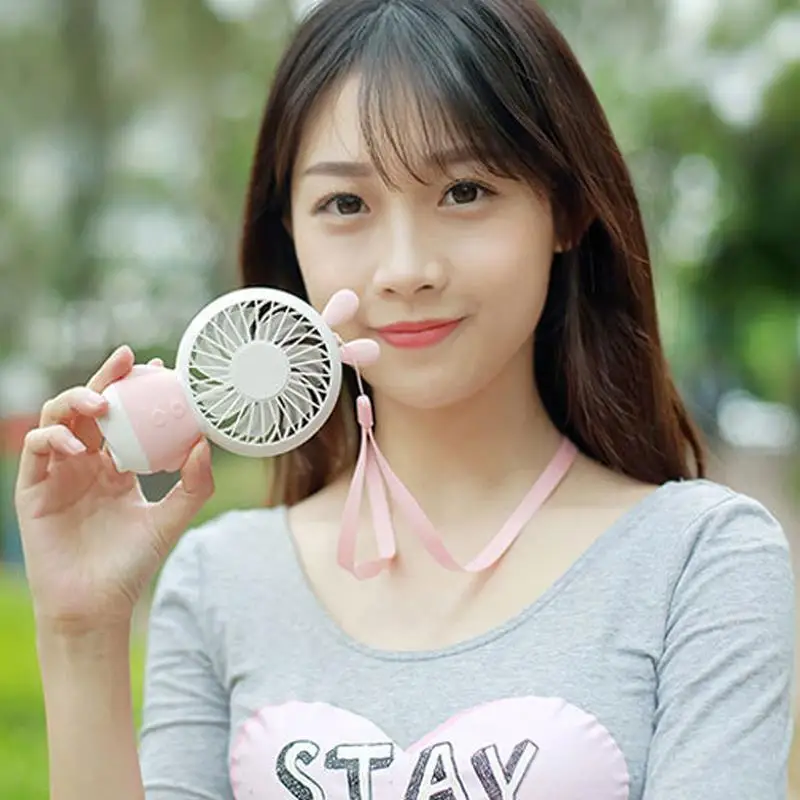

Coloured Lights 800mAh Damo Bear Fan Handheld Fan Cartoon Electric Fan Travel Portable Pocket Fan Rechargeable Battery Outdoor