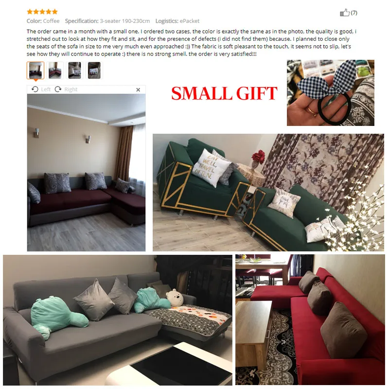 

Grey Plain Color Elastic Stretch Sofa Cover Need Order 2Piece Sofa Cover If L-style fundas sofas con chaise longue Case for Sofa