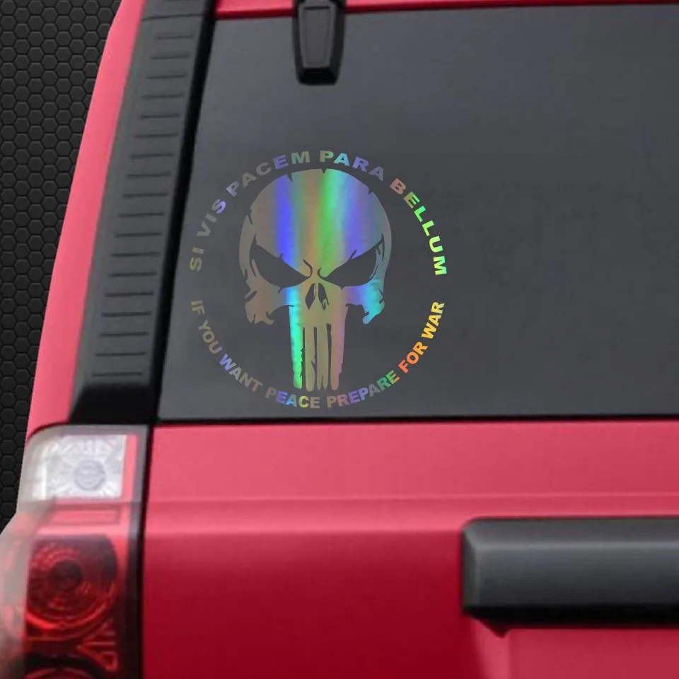 16*16 см крутой Каратель Череп Автомобильная наклейка автомобильный бампер стикер