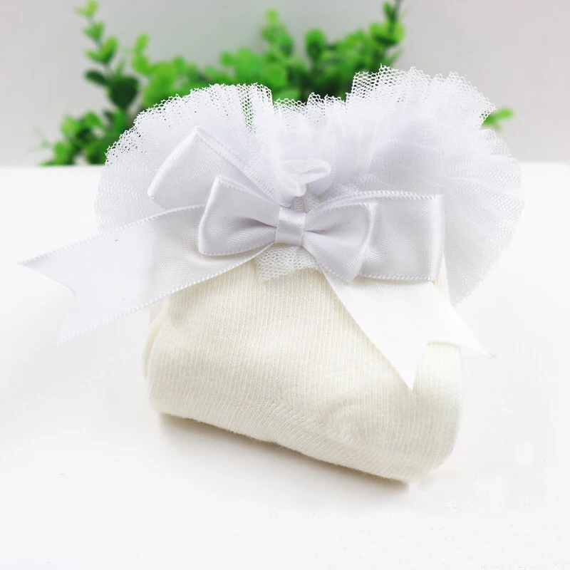 

New Baby Girls Cotton Socks Kids Princess Bowknot Lace Ruffled Sock Soft Boneless Socks Children For Summer 2-6Years