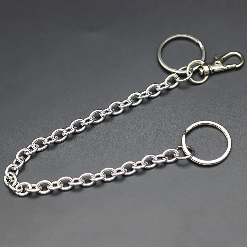 Цепочка-кольцо Мужская из нержавеющей стали длинная металлическая цепь-кошелек