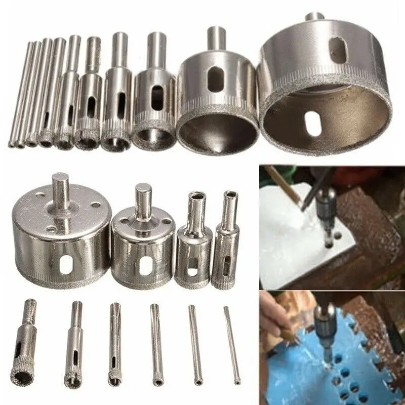 10 шт. пустотелая пила сверла для резки стеклянной плитки дерева мрамора