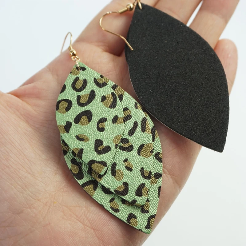 Cpop трендовые трехслойные серьги из искусственной кожи для женщин новые