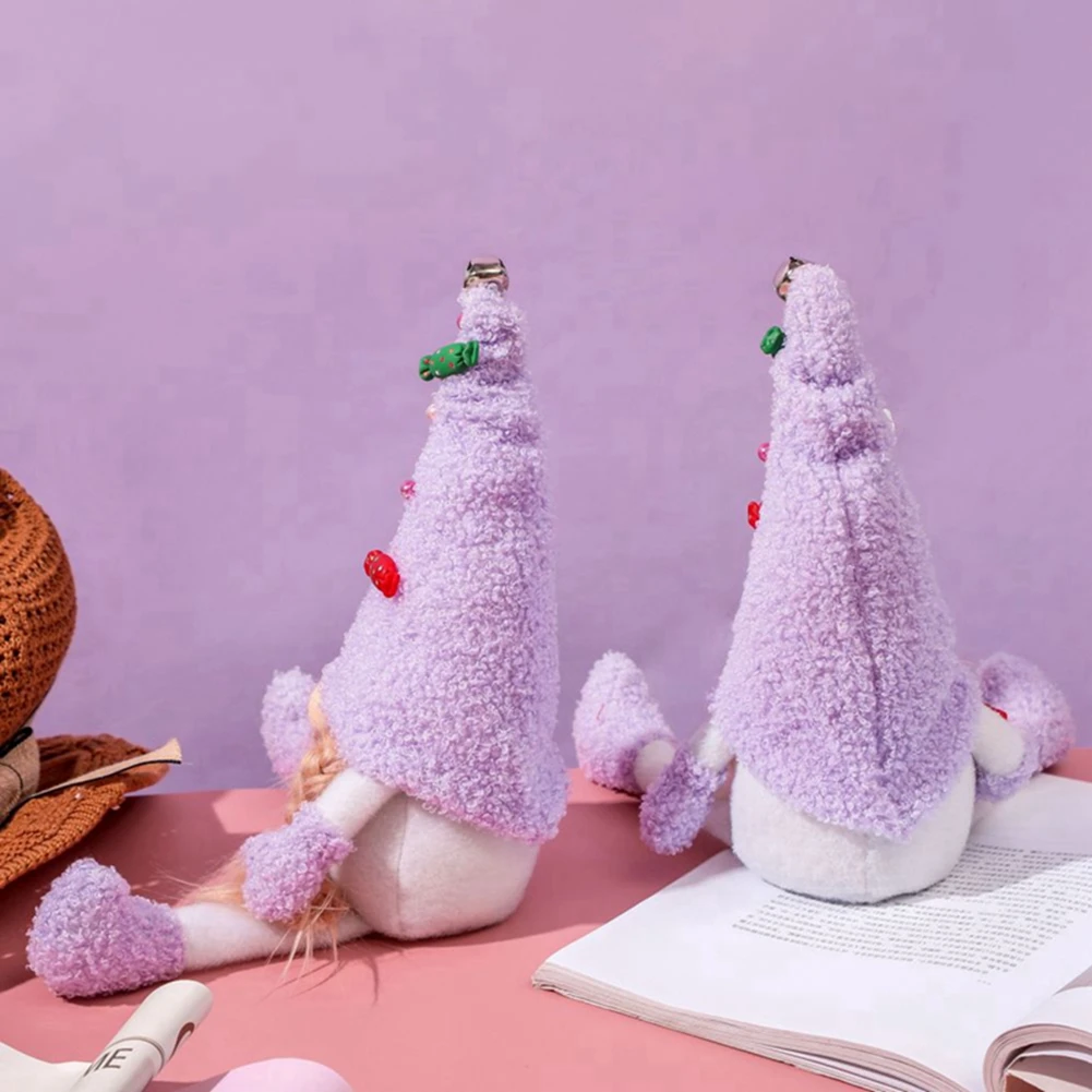 

1 шт., пурпурная плюшевая кукла-Гном без лица, кукла-подвеска в виде Санта-Клауса, гнома, Рудольфа, рождественские украшения, украшение для до...