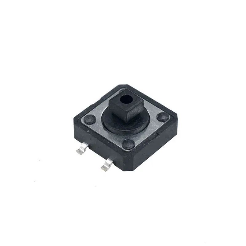 

50pcs 12*12*7.3mm Square Head SMT 4PIN 12V 0.5A Push Button Switch Tactile Direct Self-Reset Micro Interruptor copper