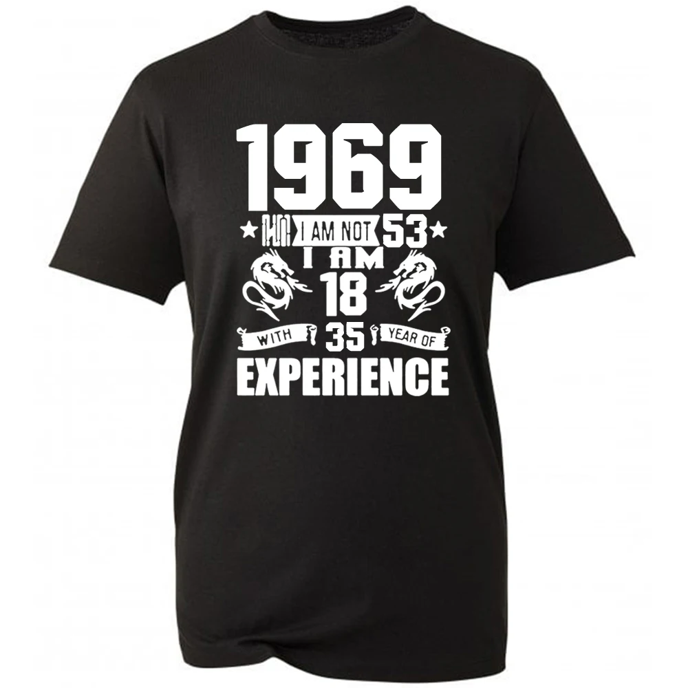 

Funny Made In 1969 53th Birthday Gift Print Joke T-shirt 53Years Awesome Husband Casual Short Sleeve Cotton T Shirts Men