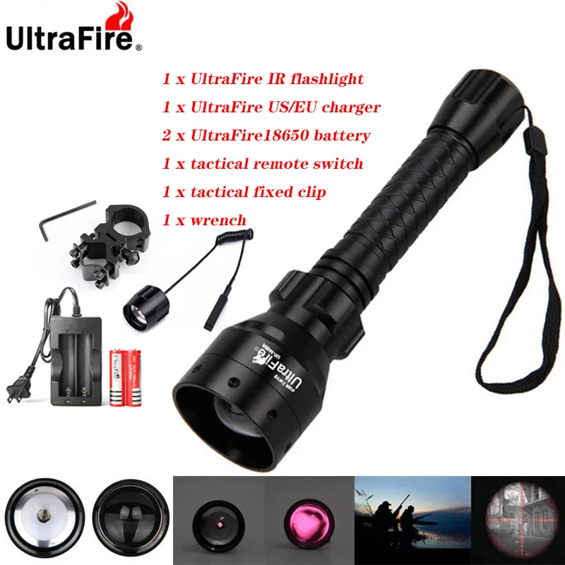 Фонарик ночного видения Ultrafire светодиодный 18650 нм 10 Вт Нм | Лампы и освещение