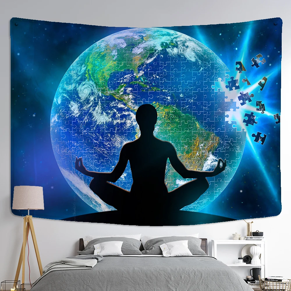 7ChakraTapestryWallHangingDecorHomeRoomWitchcraftHippieMandalaAstrologyWallpaperBedroomDORMTarotSunMoonCustomPsychedelic | Дом и сад