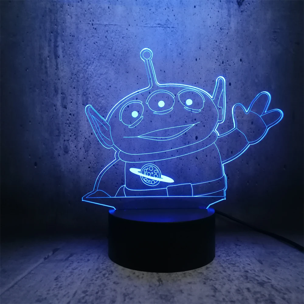Ночной светильник История игрушек три глаза Aliens Say Hi светодиодный 3D декор для