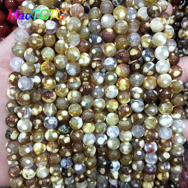 Натуральный огненный Агаты Круглые бусины для изготовления ювелирных изделий