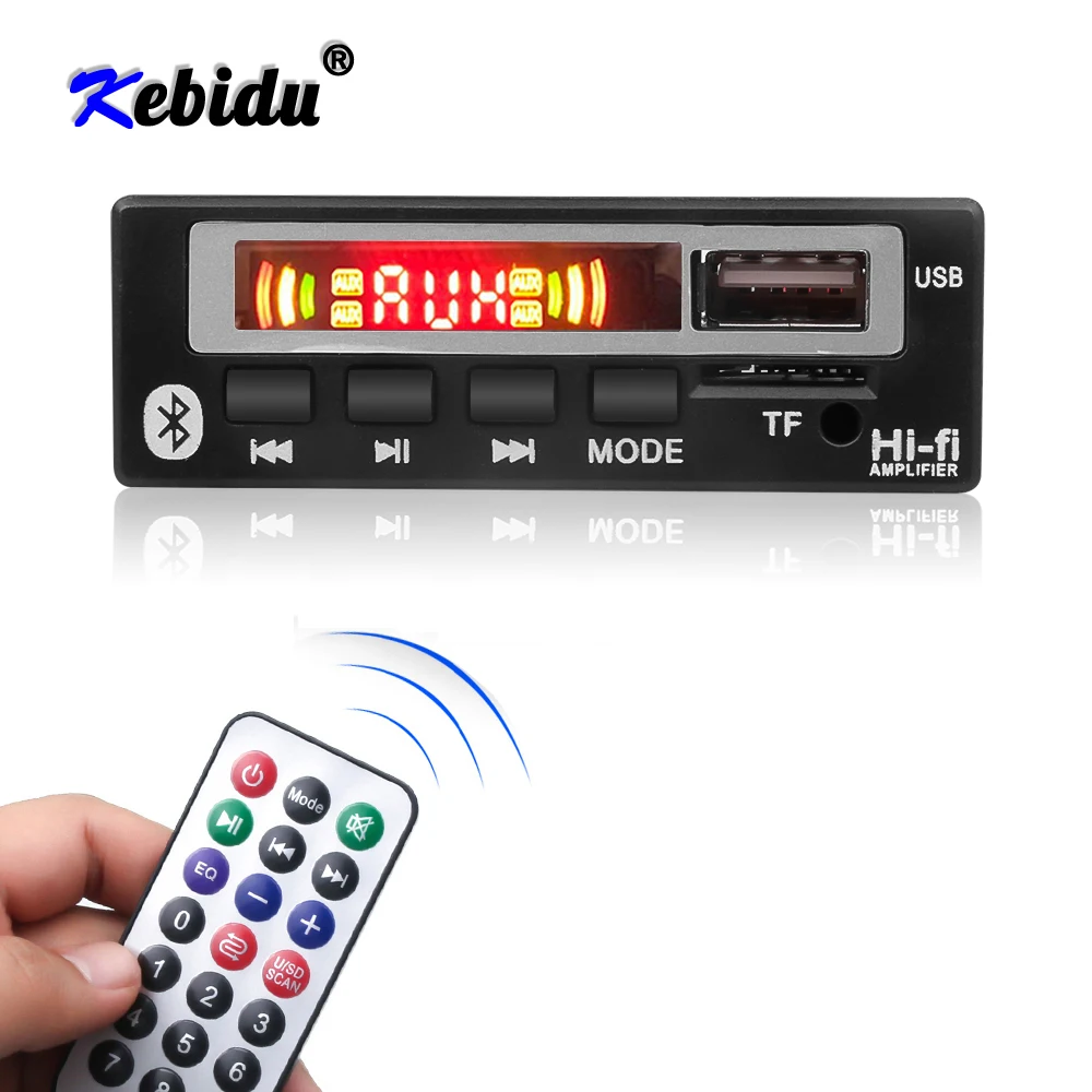 Kebidu светодиодный Беспроводной Bluetooth 5V 12V MP3 WMA WAV декодер доска звуковой модуль