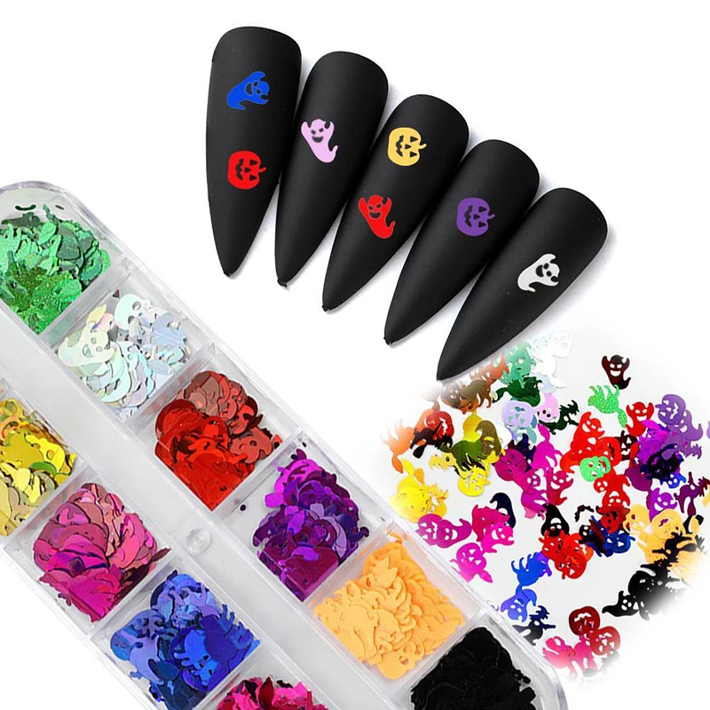 

Блестки на тему Хэллоуина, креативное украшение для ногтей своими руками, многофункциональные аксессуары ручной работы, простота в эксплуа...