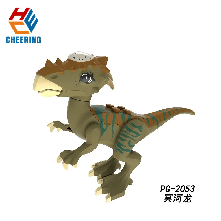 

20Pcs Sale Building Blocks Collection Black World Dinosaurs Dilophosaurus Learning Velociraptor Figures Toys For Children PG8240