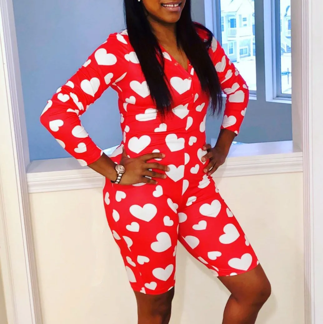 

Summer New Style Element Printing Sexy Plus Size Home One-piece Bodysuits Women Clothing Rompers Womens Jumpsuit Shorts