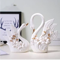 american ceramic swan statue small ornaments home office desktop decoration crafts wedding gifts