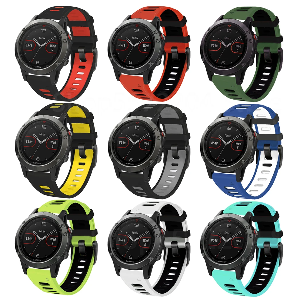 Ремешок силиконовый для смарт часов Garmin Fenix 6 6X 5 5X 3 3HR Forerunner 935 945 22 мм 26 мм|Ремешки