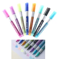8 color double line color outline pen christmas pen highlighter marker pens pencils writing supplies for art painting writing