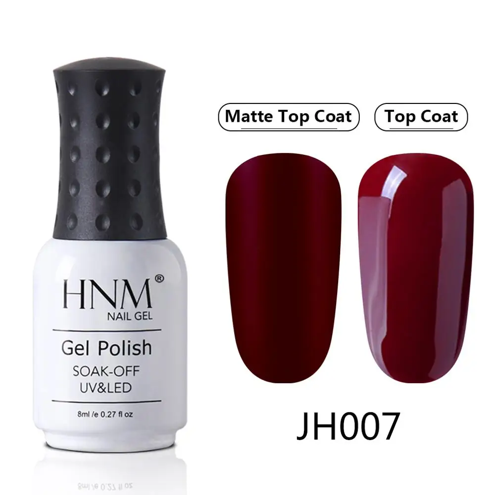 JH007 HNM красный коричневый матовый эффект гель лак для ногтей нужно матовое верхнее покрытие база Полупостоянный УФ светодиодный гибридные Лаки лак для ногтей - Цвет: JH007