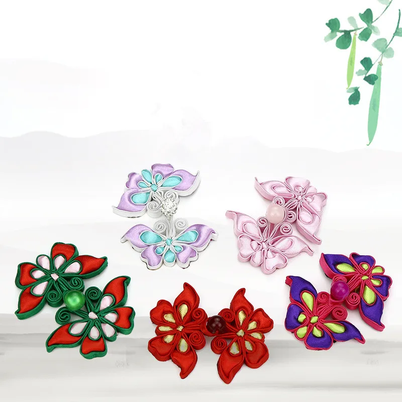 1 пара китайских пуговиц с узлом ручной работы Чонсам Танг костюм Подсолнух