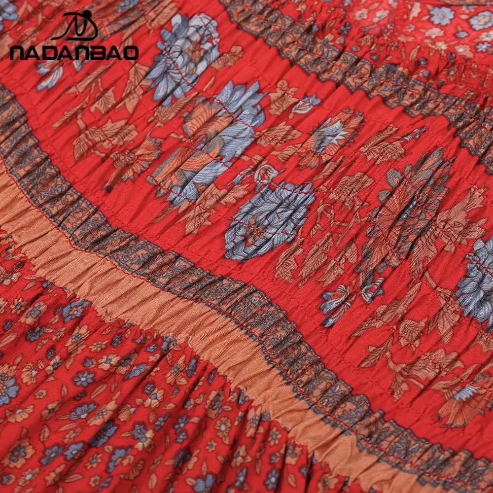 

NADANBAO 2021 Bohemian Style Beach Dress Elegant Casual Women Streetwear Summer Travel Seaside Sexy V-neck Suspender Dress