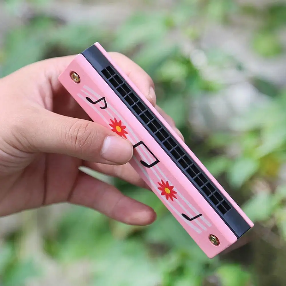 16 Holes Cute Harmonica Musical instrument Montessori Cartoon Gift Pattern Kids Kids Instrument Toys Educational Children W T8M5