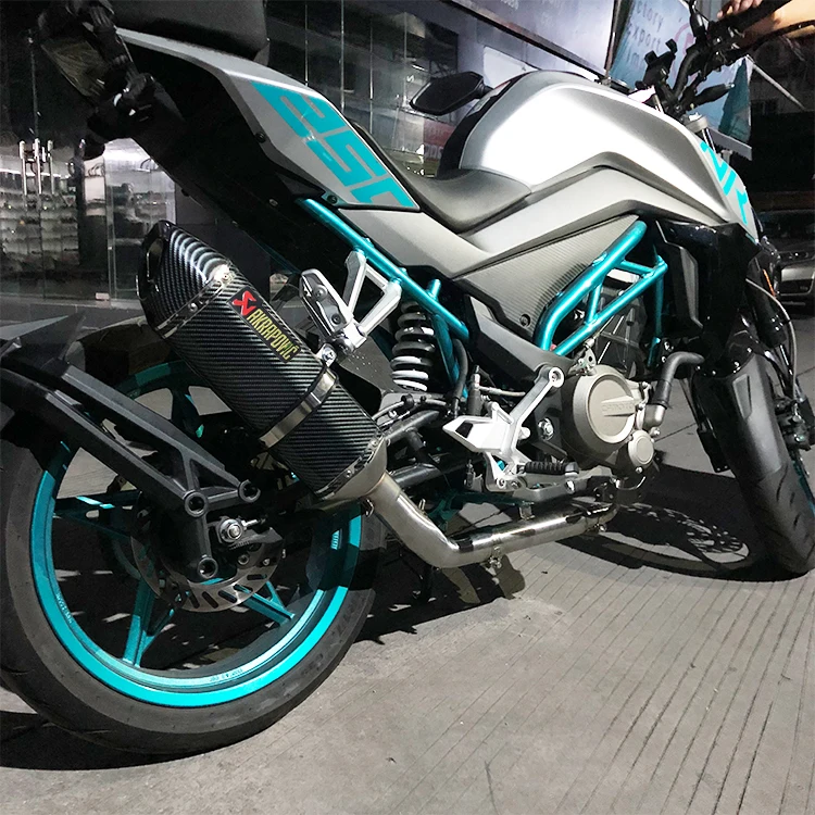 Универсальный мотоциклетный глушитель из углеродного волокна 470 мм для