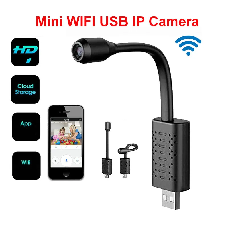 HD U21 умная Мини Wi Fi USB камера видеонаблюдения в режиме реального времени IP с ИИ
