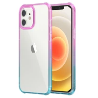 cute gradient phone case for iphone 12 11pro max xs max xr x 6 6s 7 8 plus full body protective acrylic transparent back cover