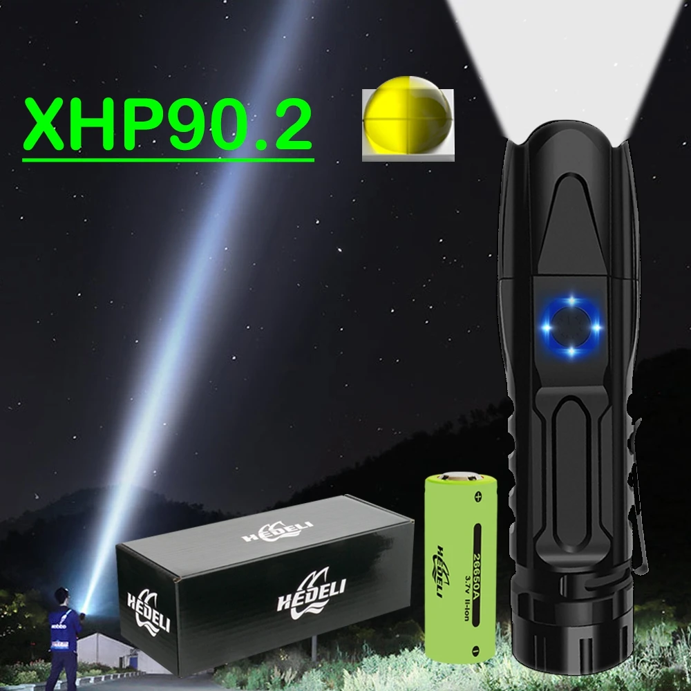 

Super 300000 Lumen Xhp90.2 Most Powerful Led Flashlight LED Torch Xhp70.2 Rechargeable Tactical Flashlights Usb Xhp50 Hand Lamp