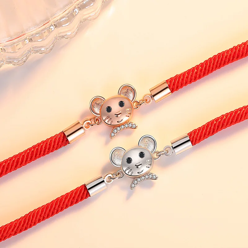 Женские браслеты мыши из розового золота браслет серебра 925 пробы с кубическим