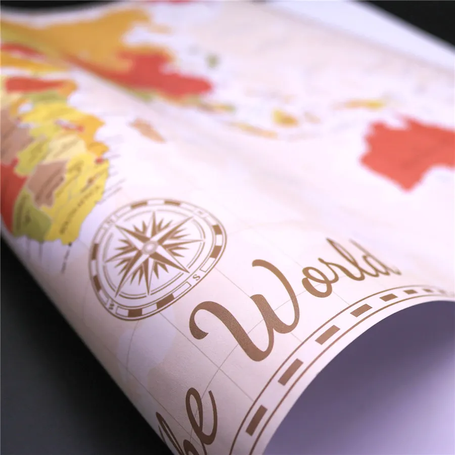 Карта мира морская карта океана Винтажный стиль постер Ретро картина бар паб