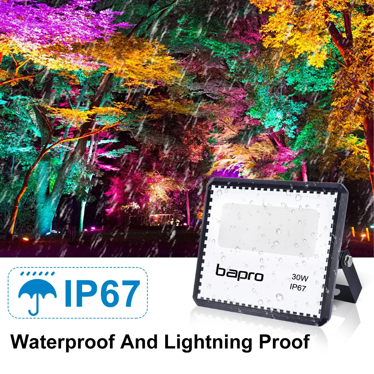 Светодиодный уличный RGB прожектор 10 Вт 20 30 50 100 220 В IP67 Водонепроницаемый