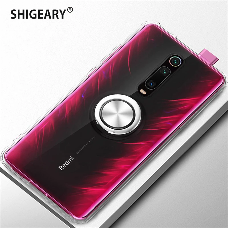 Прозрачный чехол Mi9T Pro для Xiaomi Redmi K20 с кольцом держателем пальцев Xiomi Mi 9T мягкий