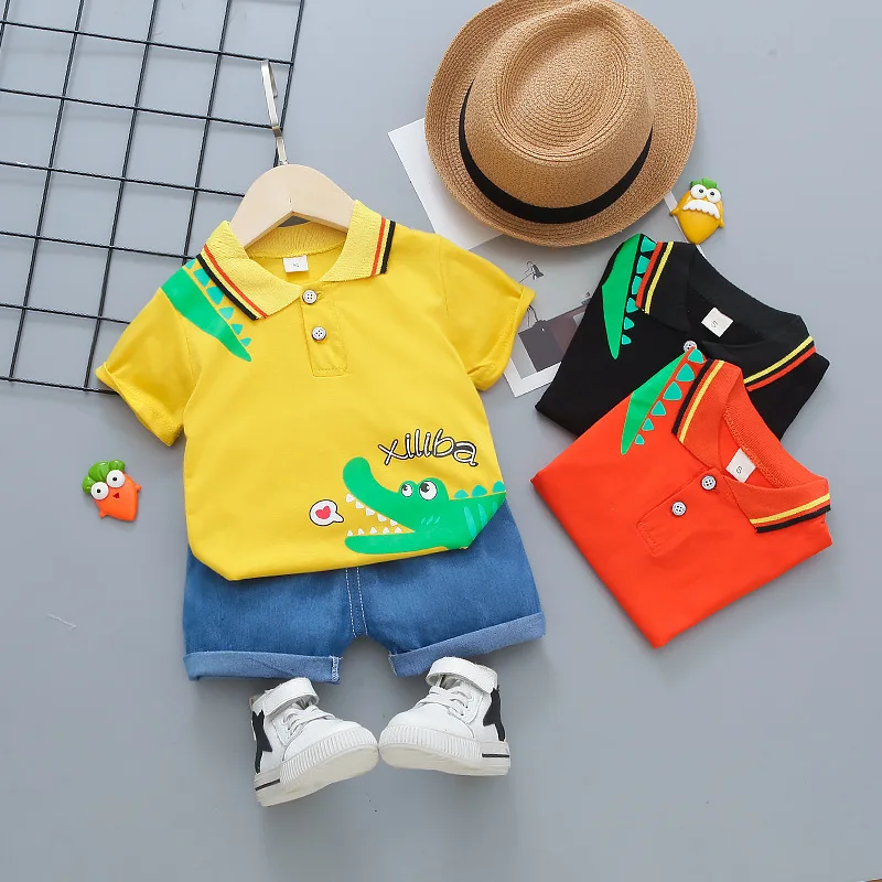 

Infant Fashion Summer New Baby Boys Clothes Suit Children Cotton T Shirt Shorts 2Pcs/sets Toddler Casual Costume Kids Tracksuits